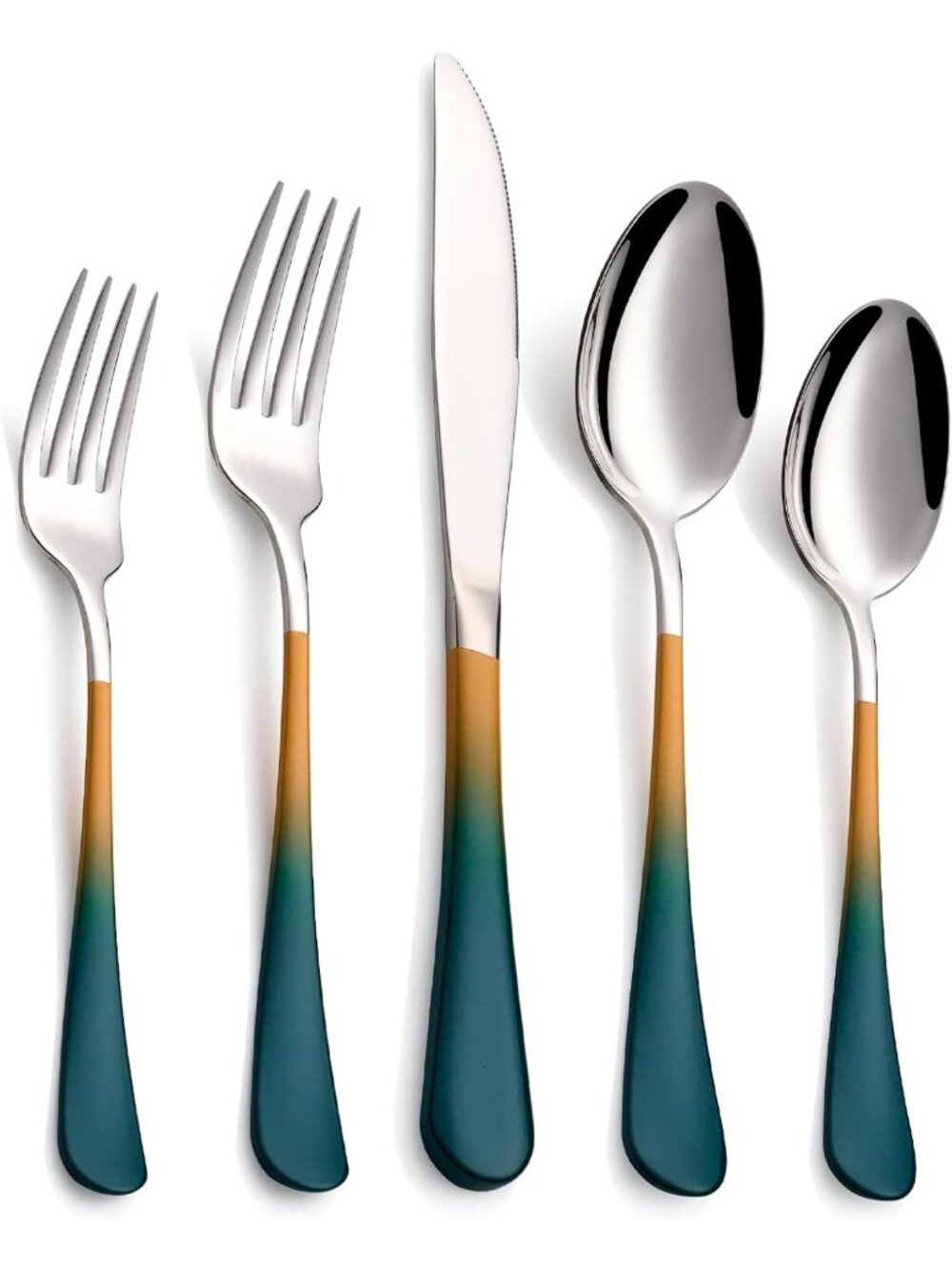 Colorful 20-Piece Flatware Set for 4 - Modern Stainless Steel Cutlery